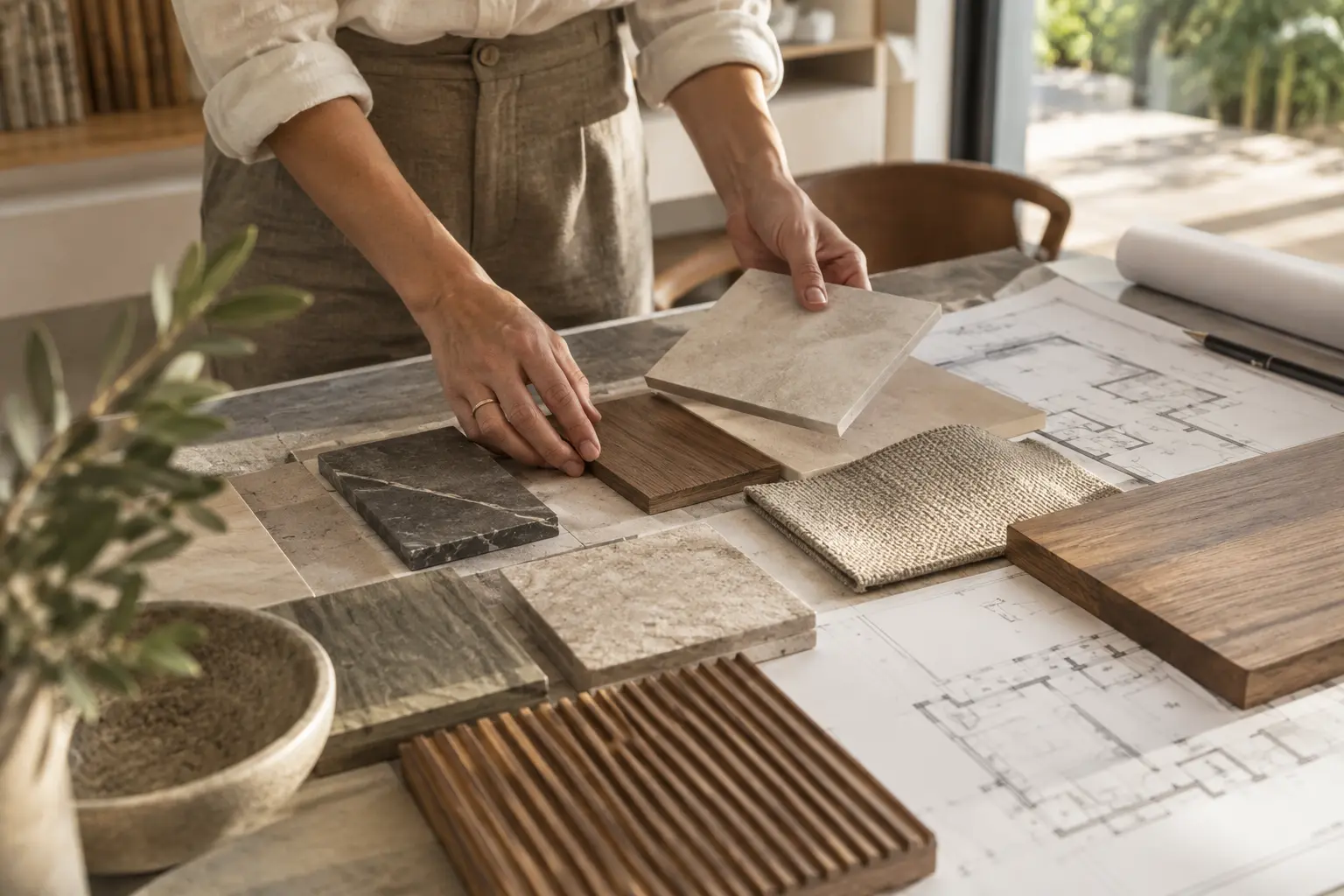 Seleção cuidadosa de materiais e detalhes de arquitetura